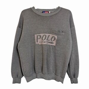 Vintage 90s P & L  Polo Golf Club Sweatshirt Gray Preppy Cotton Pullover